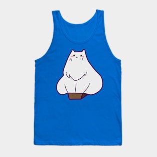 White Cat in Tiny Box Tank Top